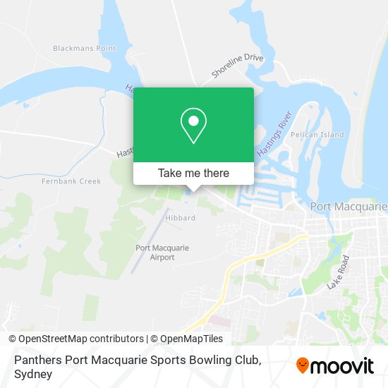 Panthers Port Macquarie Sports Bowling Club map