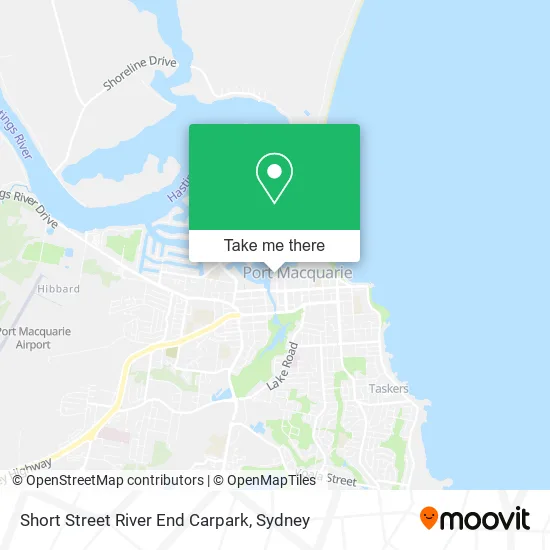 Short Street River End Carpark map