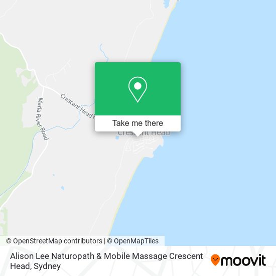 Alison Lee Naturopath & Mobile Massage Crescent Head map