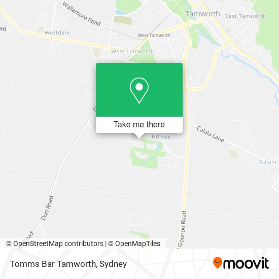 Mapa Tomms Bar Tamworth