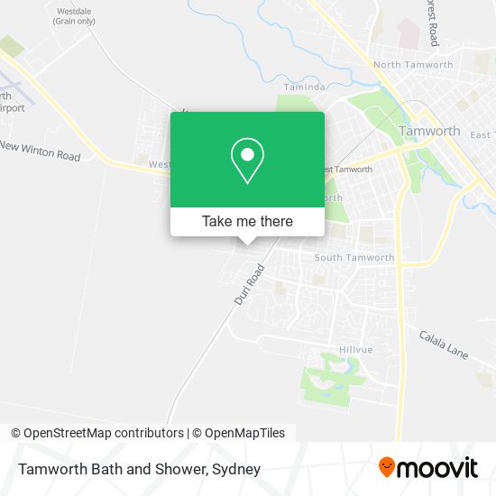 Mapa Tamworth Bath and Shower