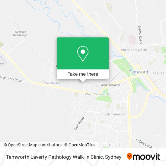 Tamworth Laverty Pathology Walk-in Clinic map