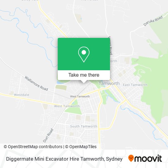 Diggermate Mini Excavator Hire Tamworth map