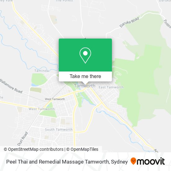 Peel Thai and Remedial Massage Tamworth map