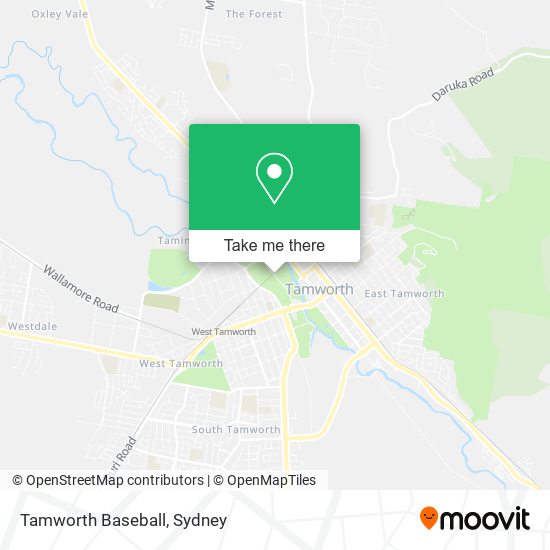 Mapa Tamworth Baseball