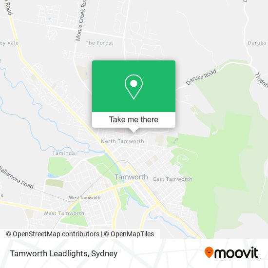 Tamworth Leadlights map