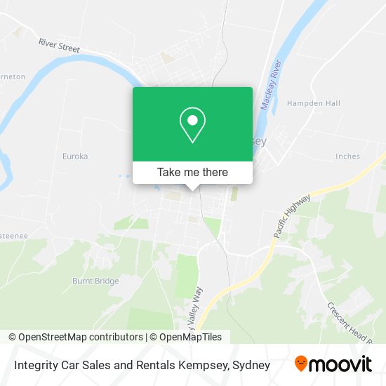 Integrity Car Sales and Rentals Kempsey map