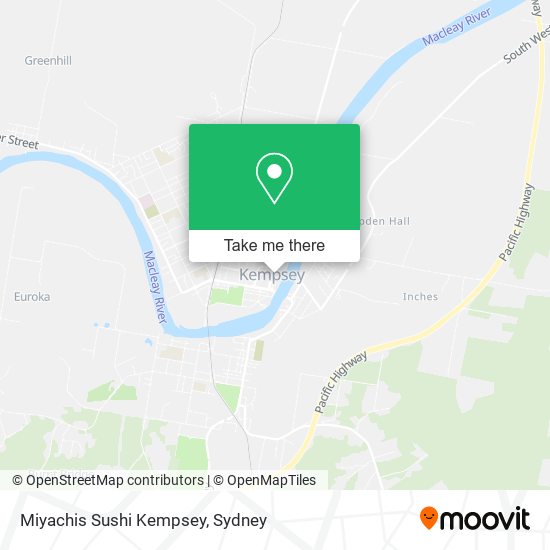 Miyachis Sushi Kempsey map