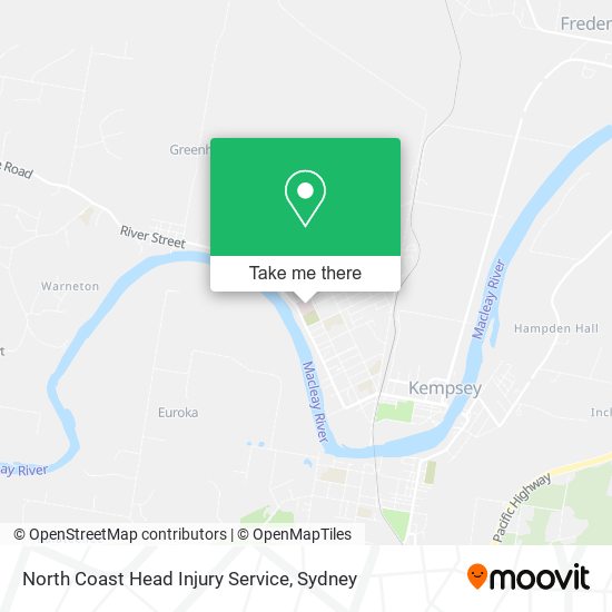 North Coast Head Injury Service map