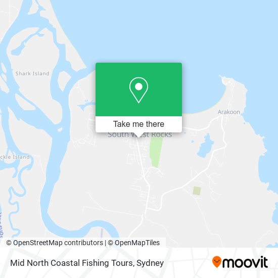 Mapa Mid North Coastal Fishing Tours