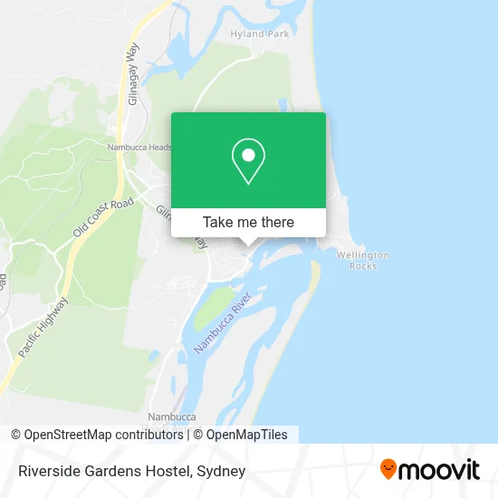 Mapa Riverside Gardens Hostel