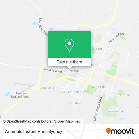 Mapa Armidale Instant Print