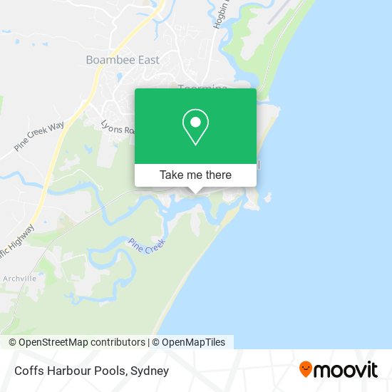 Coffs Harbour Pools map