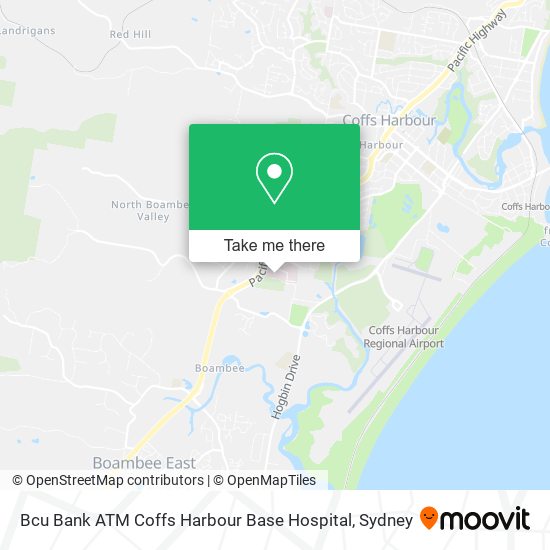 Mapa Bcu Bank ATM Coffs Harbour Base Hospital