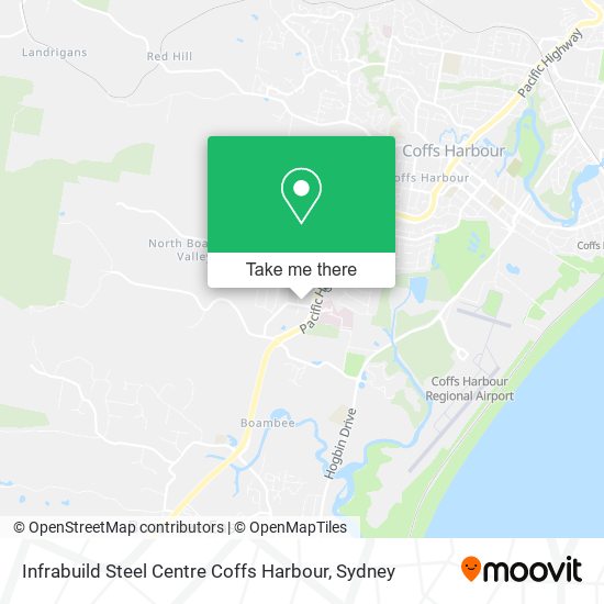 Mapa Infrabuild Steel Centre Coffs Harbour