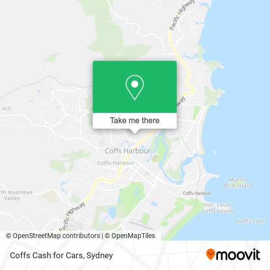 Coffs Cash for Cars map
