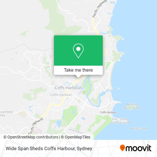 Mapa Wide Span Sheds Coffs Harbour