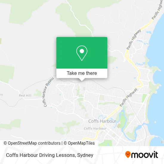Mapa Coffs Harbour Driving Lessons