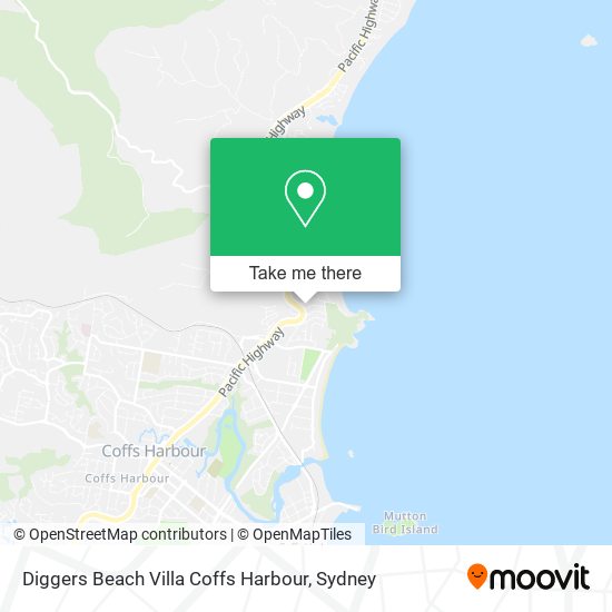 Mapa Diggers Beach Villa Coffs Harbour