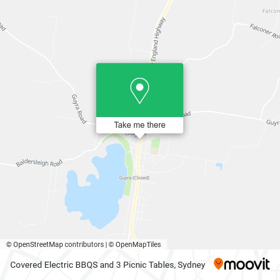 Covered Electric BBQS and 3 Picnic Tables map
