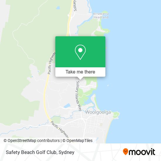 Mapa Safety Beach Golf Club