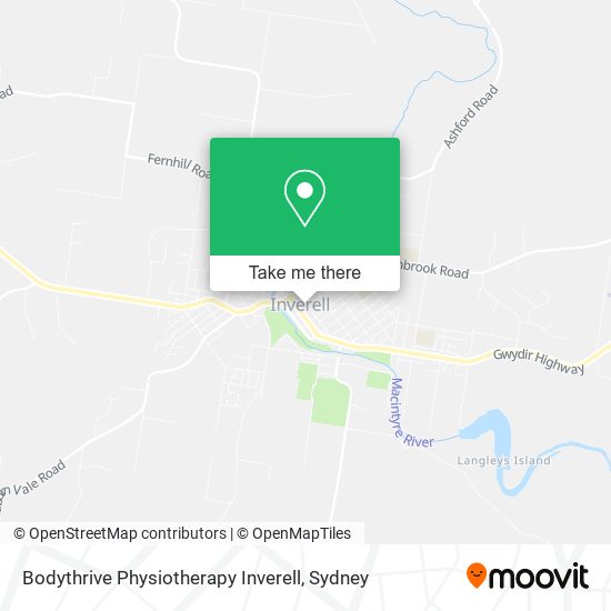 Mapa Bodythrive Physiotherapy Inverell