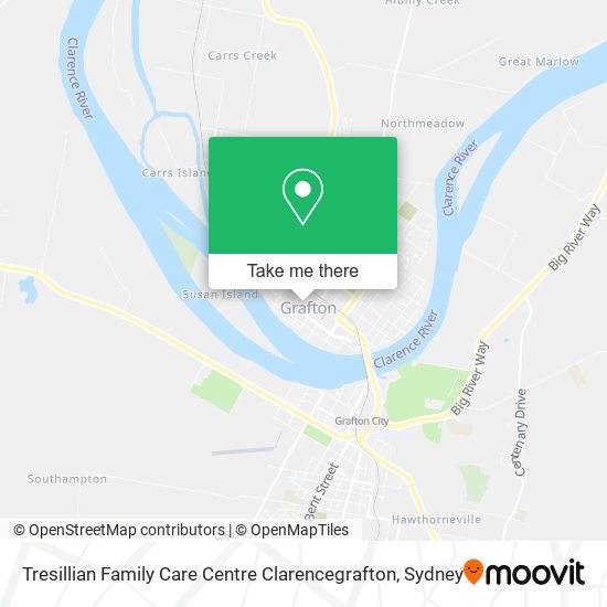 Mapa Tresillian Family Care Centre Clarencegrafton