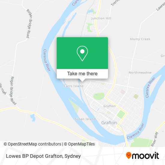 Mapa Lowes BP Depot Grafton