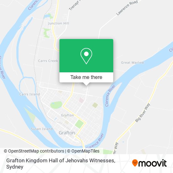 Grafton Kingdom Hall of Jehovahs Witnesses map