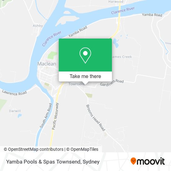 Mapa Yamba Pools & Spas Townsend