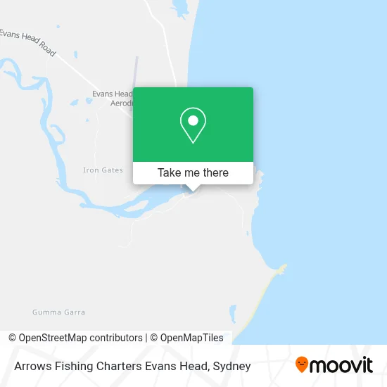 Arrows Fishing Charters Evans Head map