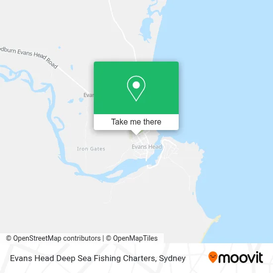 Evans Head Deep Sea Fishing Charters map
