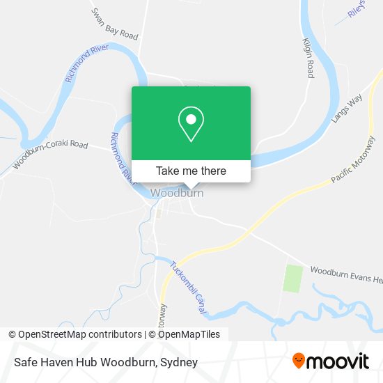 Safe Haven Hub Woodburn map