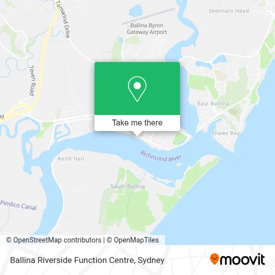 Mapa Ballina Riverside Function Centre