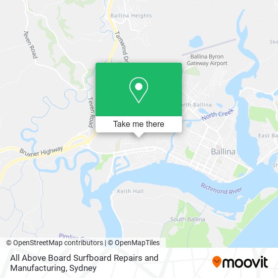 Mapa All Above Board Surfboard Repairs and Manufacturing