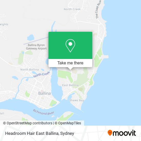 Headroom Hair East Ballina map