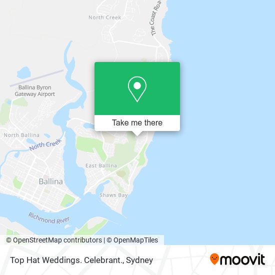 Top Hat Weddings. Celebrant. map