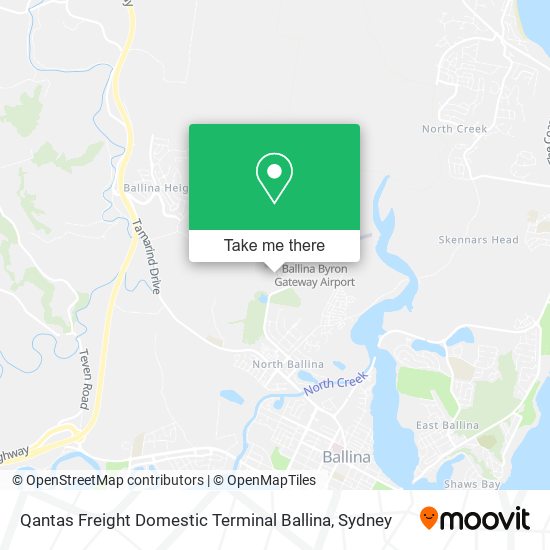Mapa Qantas Freight Domestic Terminal Ballina