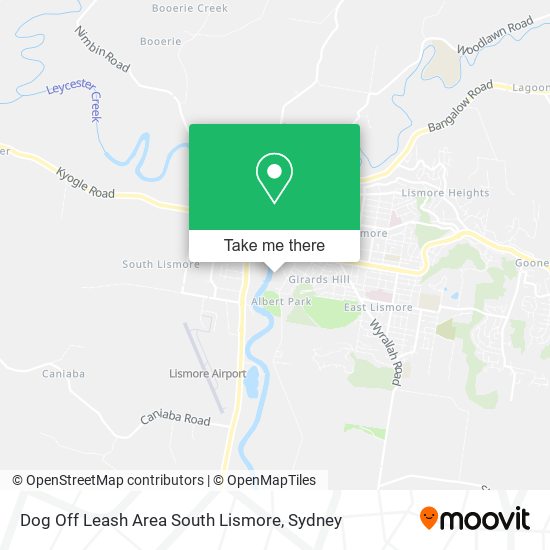 Dog Off Leash Area South Lismore map