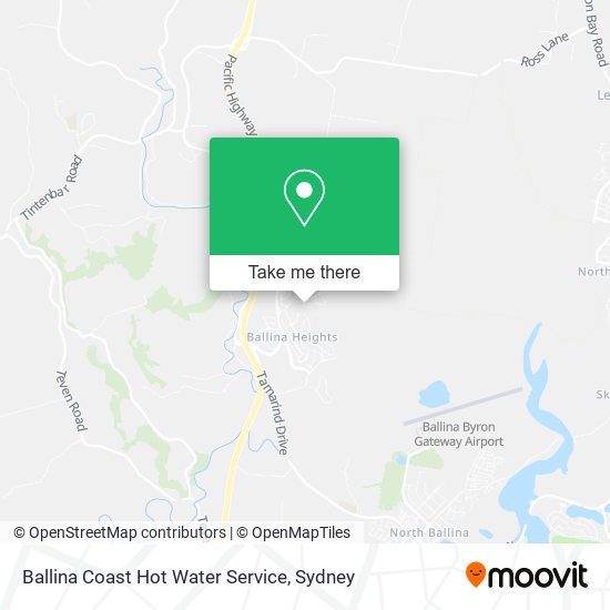 Mapa Ballina Coast Hot Water Service