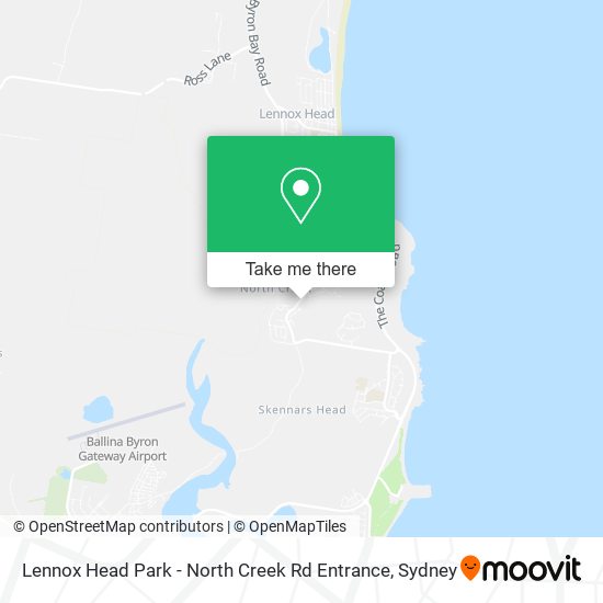 Lennox Head Park - North Creek Rd Entrance map