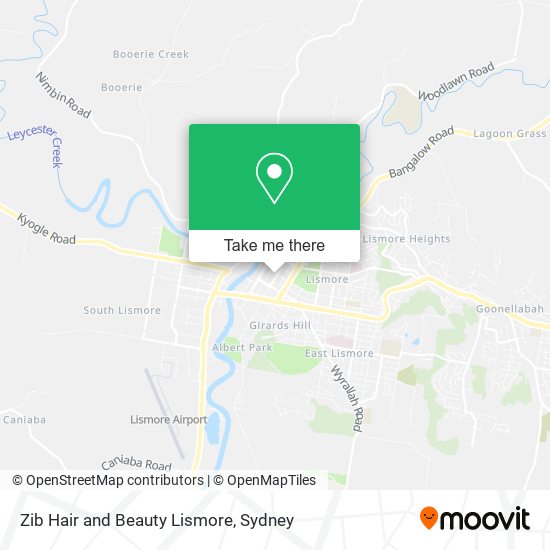 Zib Hair and Beauty Lismore map