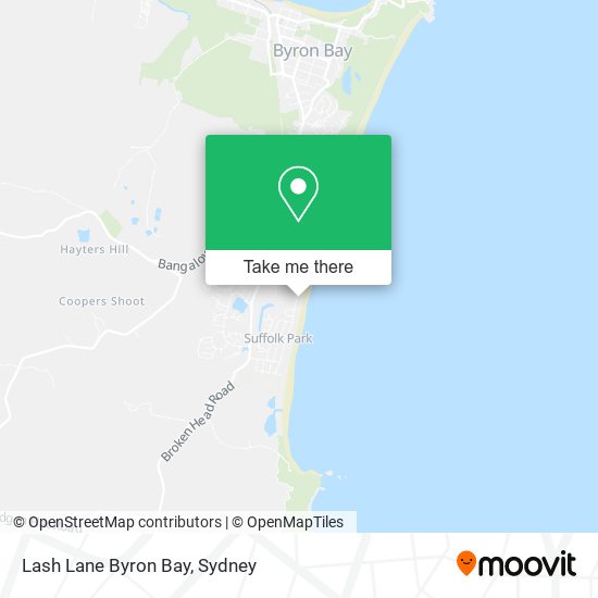 Lash Lane Byron Bay map