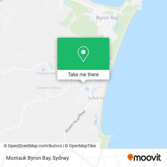 Mapa Montauk Byron Bay