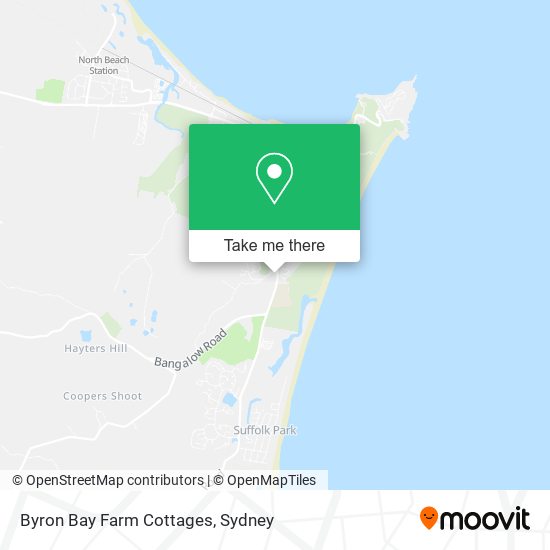 Mapa Byron Bay Farm Cottages