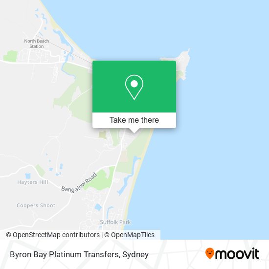 Mapa Byron Bay Platinum Transfers