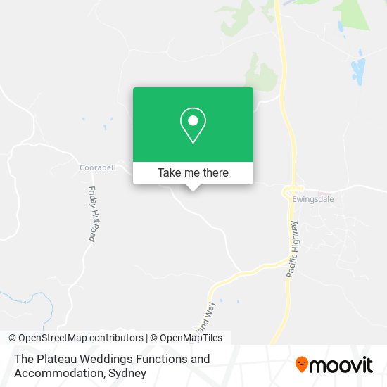 The Plateau Weddings Functions and Accommodation map