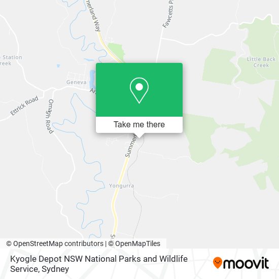Kyogle Depot NSW National Parks and Wildlife Service map