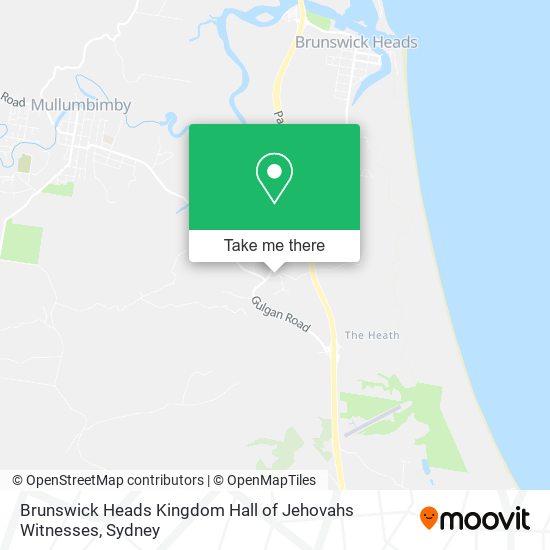 Brunswick Heads Kingdom Hall of Jehovahs Witnesses map