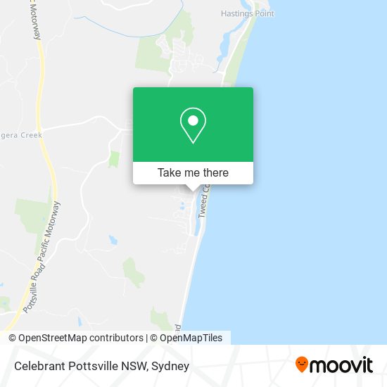 Mapa Celebrant Pottsville NSW
